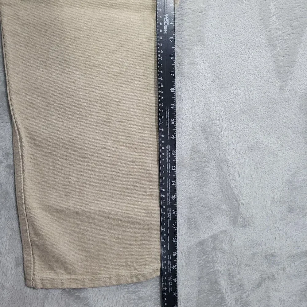 Wrangler Jeans Mens 40x30 Beige Light Wash Regular Straight Zip Fly Denim Cotton